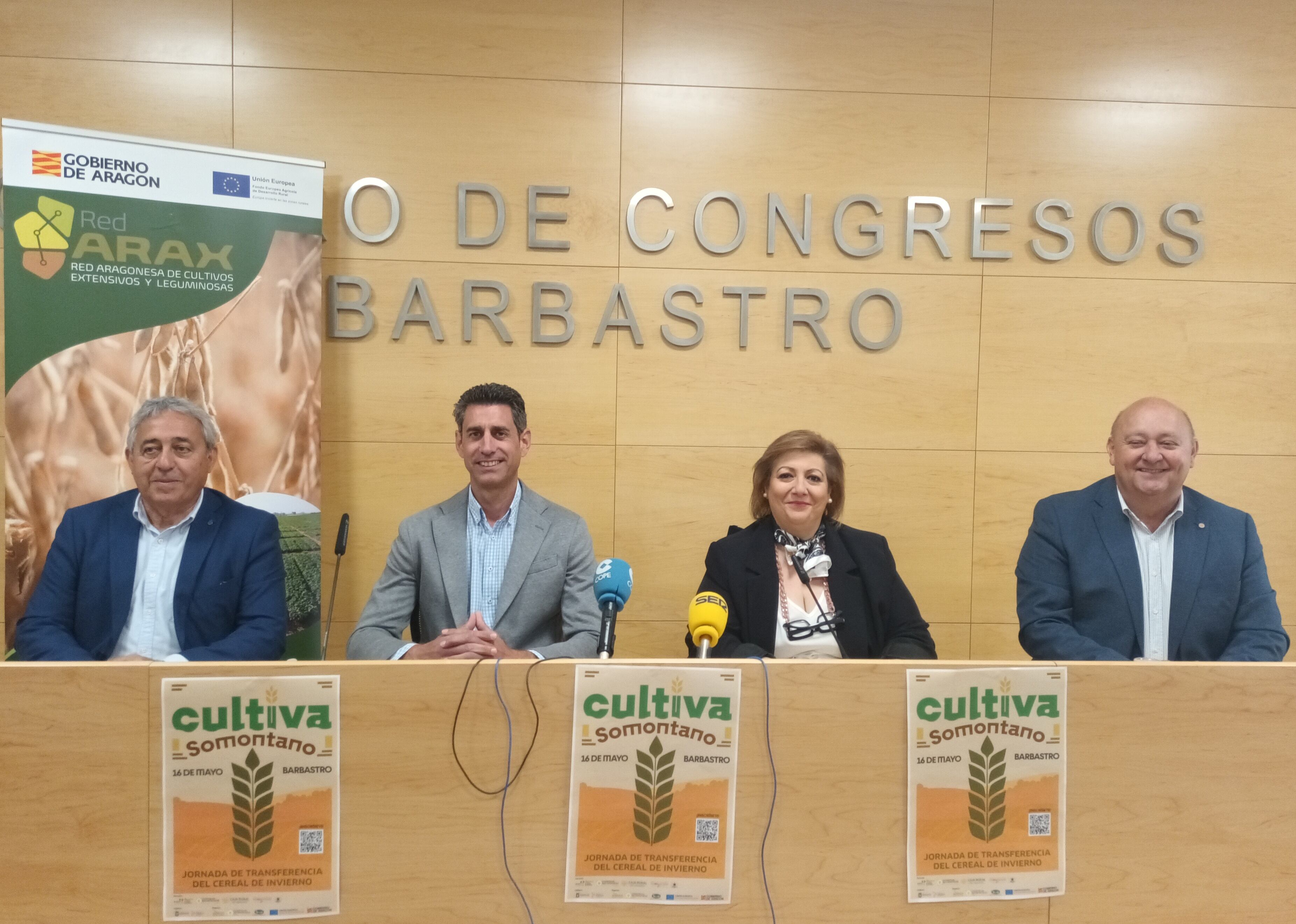 Luis Olivera, Saúl Pérez, Silvia Ramírez y José Víctor Nogués, en la presentación de la Jornada Cultiva.
