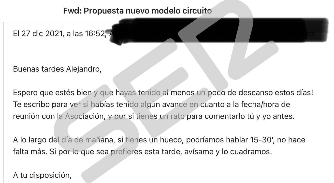 Segundo correo de WPT a Alejandro Villaverde relativo al cierre de la reunión para estudiar la nueva propuesta. 