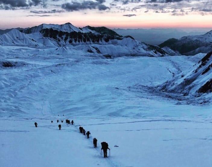 Ascendiendo un glaciar