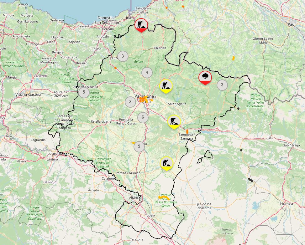 Visor de tráfico del Gobierno de Navarra