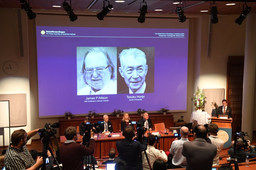 Los premiados por el premio Nobel de Medicina. 