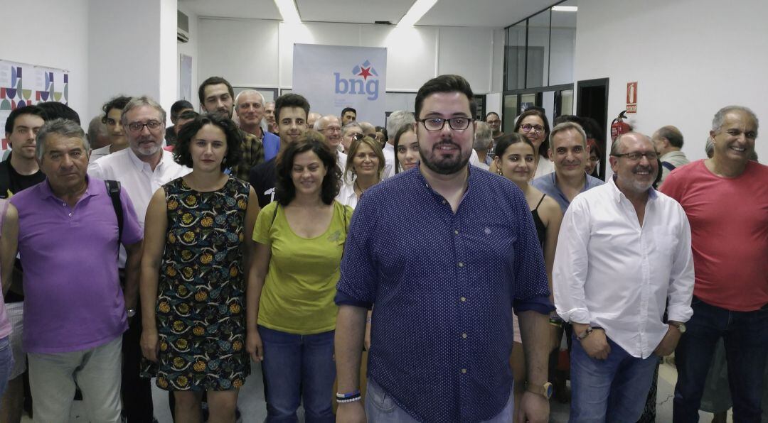 Xabier durante una reunión del BNG en VIgo