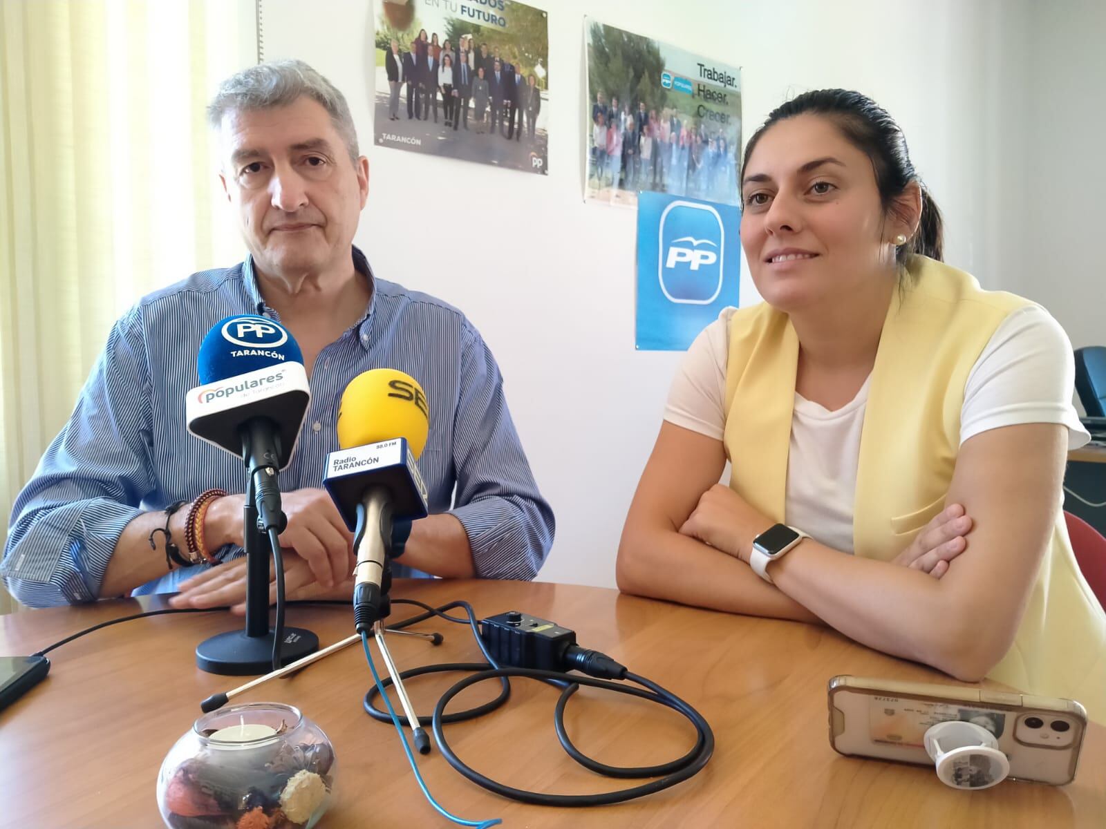 José Manuel Salas y Beatriz Jimenez en el grupo municipal del PP de Tarancón