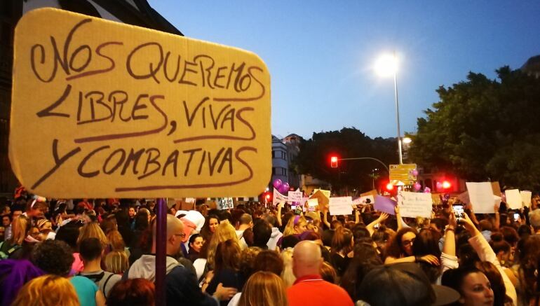 Foto de archivo de la manifestación y huelga feminista del ocho de marzo en Santa Cruz de Tenerife