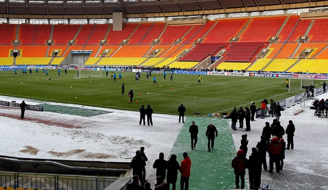 Vista del Estadio Luzhniki dondes se disputa el CSKA-Real Madrid