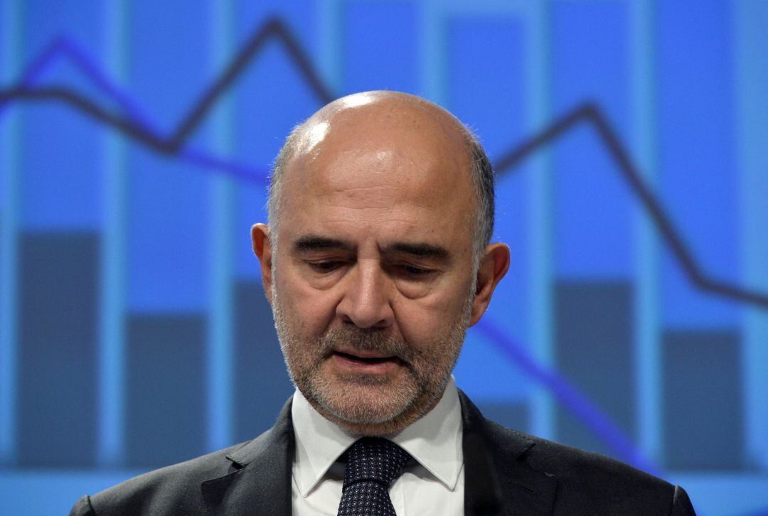 El comisario de Economía, Pierre Moscovici, en la presentación de las previsiones económicas, este jueves en Bruselas.