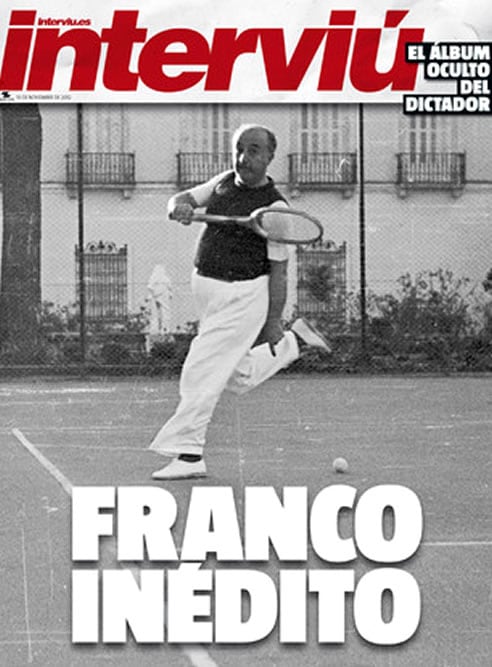 Portada de la revista &#039;Interviu&#039; en la que se muestra las foto de Franco jugando al tenis en El Pardo