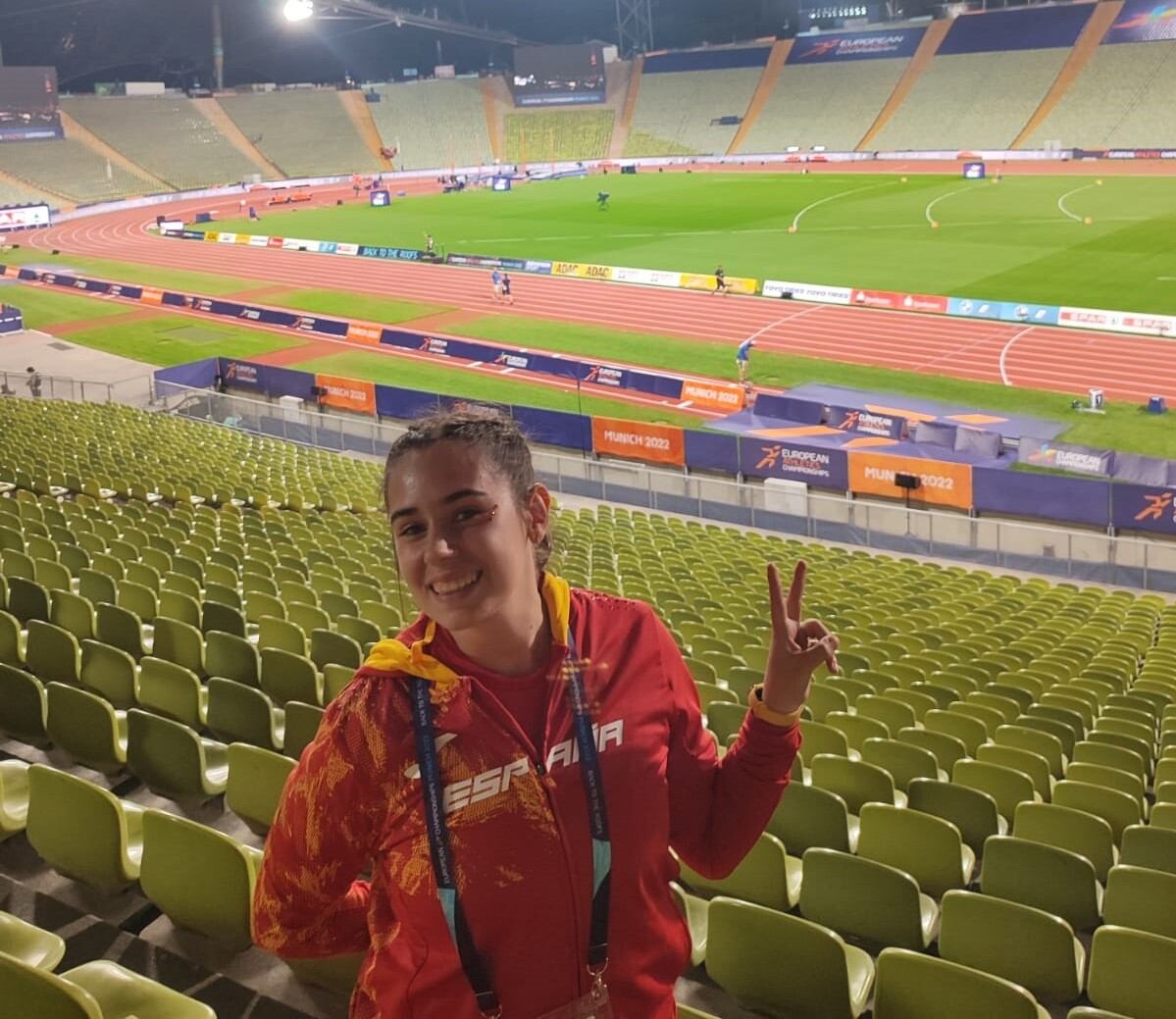 Irene González en el estadio olímpico de Múnich