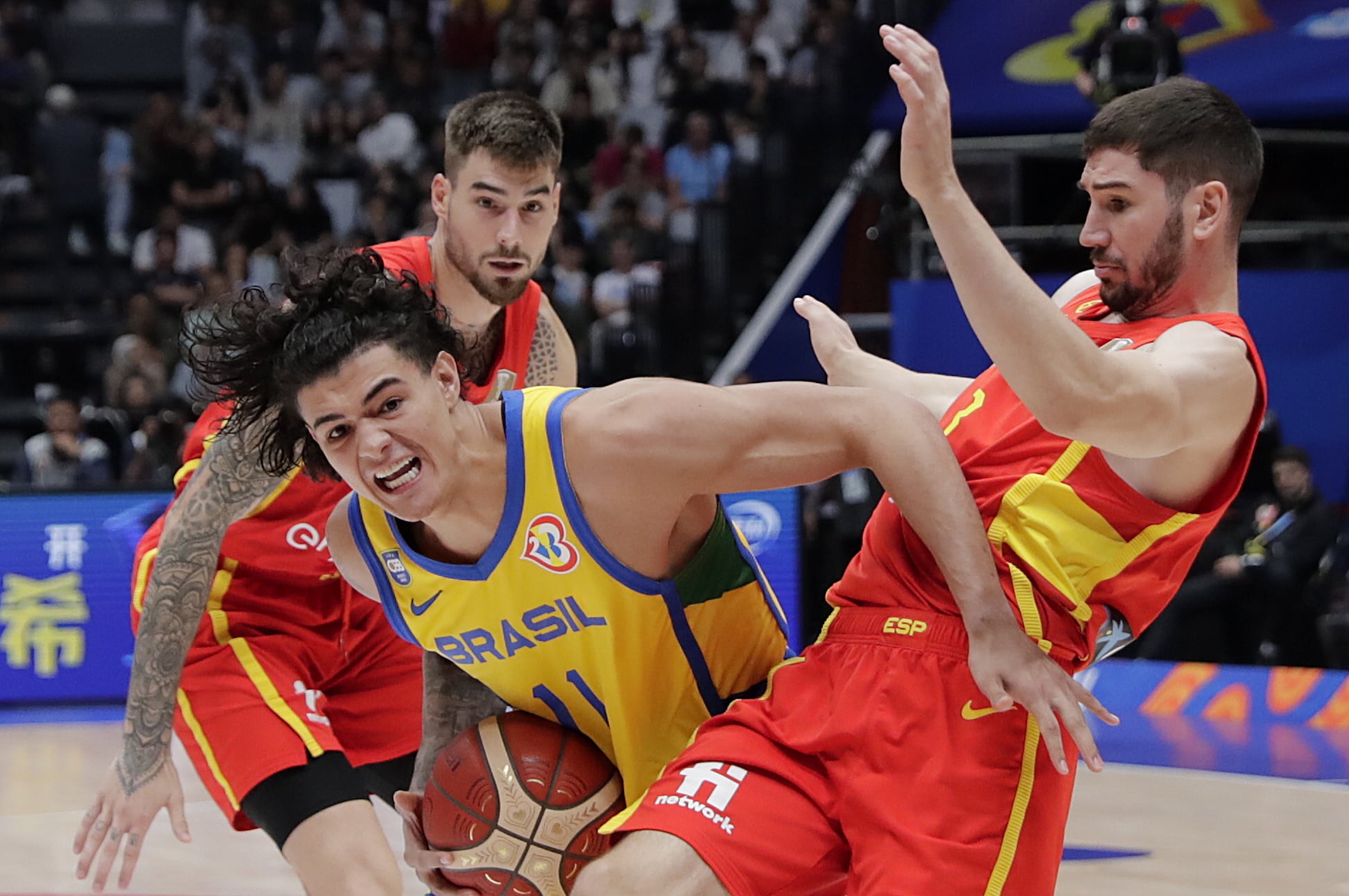 España se impone a Brasil en la fase de grupos del Mundial de Baloncesto 2023. (Baloncesto, Brasil, España) EFE/EPA/MAST IRHAM