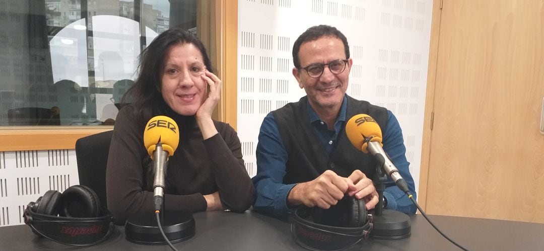 La bailaora María Pagés y El Arbi El Harti, director del Centro Coreográfico María Pagés de Fuenlabrada, en los estudios de SER Madrid Sur. 