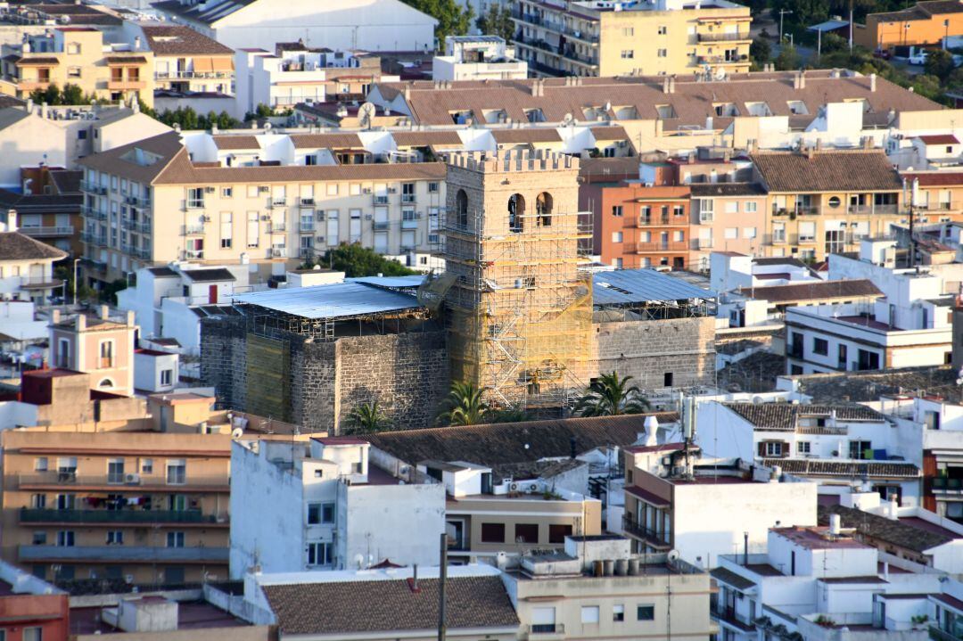 Obras en la iglesia de Sant Bertomeu de Xàbia.