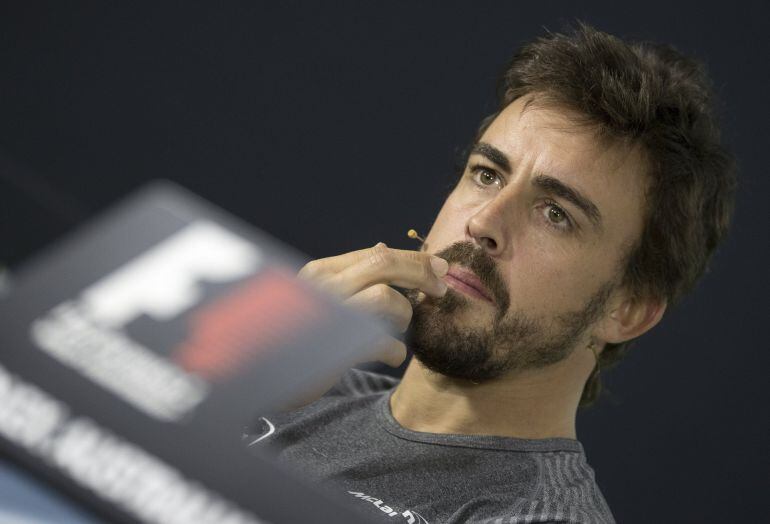 Alonso, en la rueda de prensa