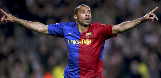 Fotografía de archivo del delantero francés Thierry Henry en su etapa en el F.C. Barcelona.