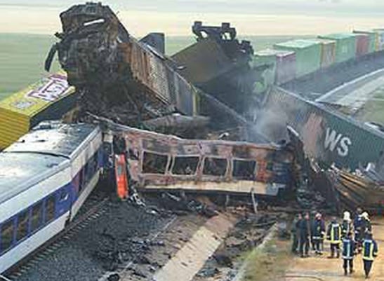 Imagen de archivo del accidente ferroviario de Chinchilla de 2003