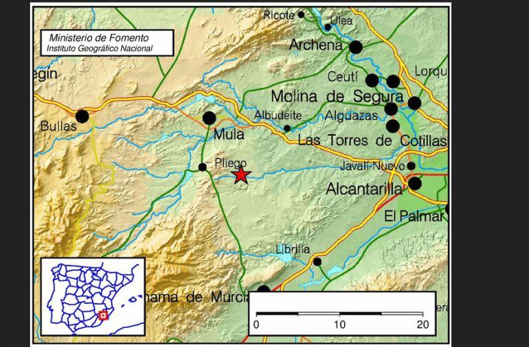 Seismo registrado en Pliego