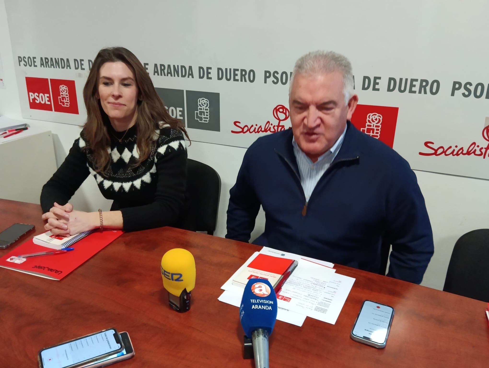 Ildefonso Sanz y Laura Jorge, concejales del PSOE en Aranda