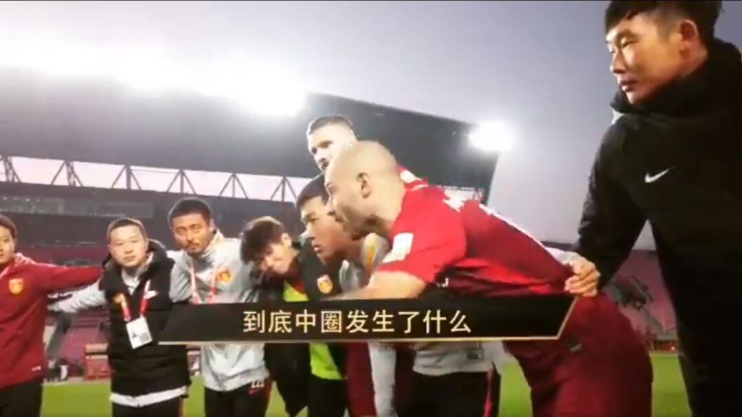 Javier Mascherano, durante su arenga al Hebei China Fortune