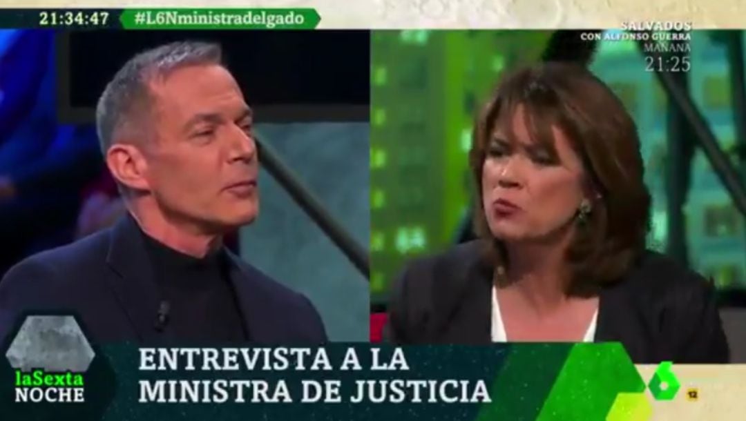 El enfado de la ministra Dolores Delgado tras esta pregunta de Hilario Pino en &#039;LaSexta Noche&#039;