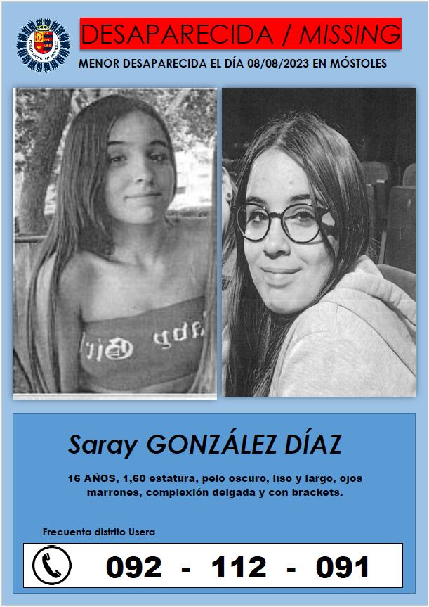 Desaparecida Saray Gónzalez.