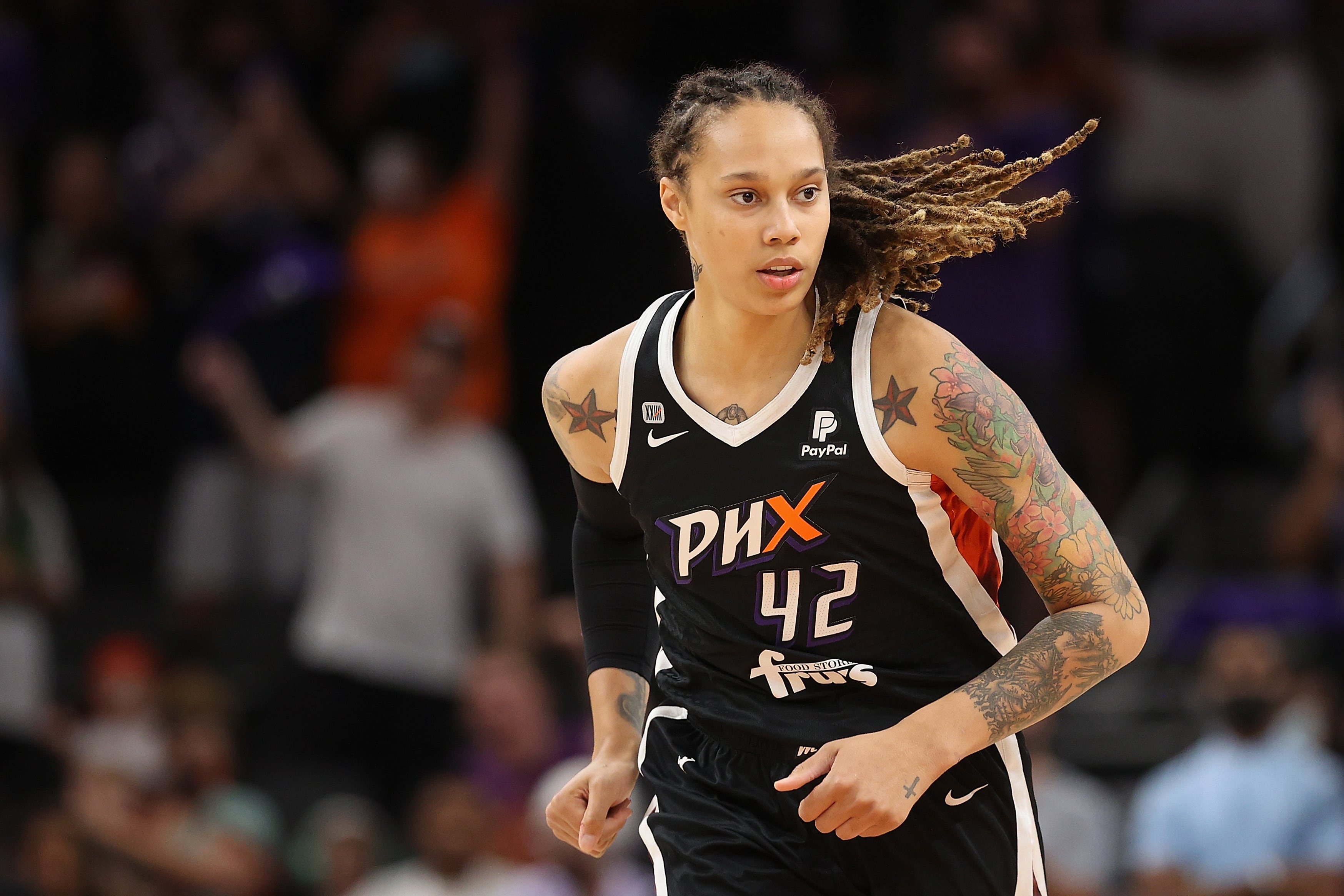 Brittney Griner en un partido de la WNBA