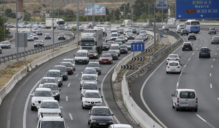 Estado del tráfico en la Nacional III, carretera de Valencia, en sentido salida de Madrid