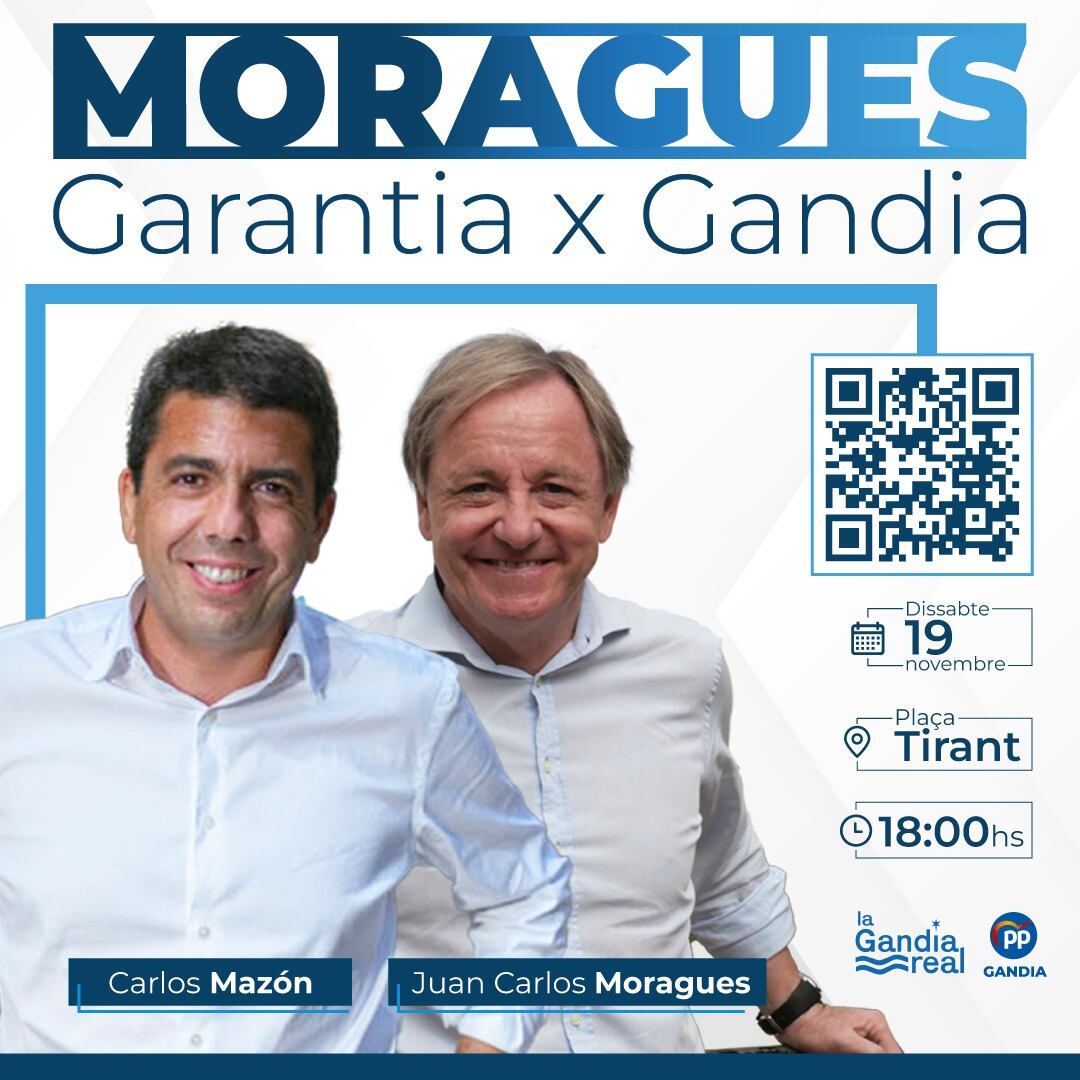Cartel anunciador del acto de la presentación de la candidatura de Juan Carlos Moragues.