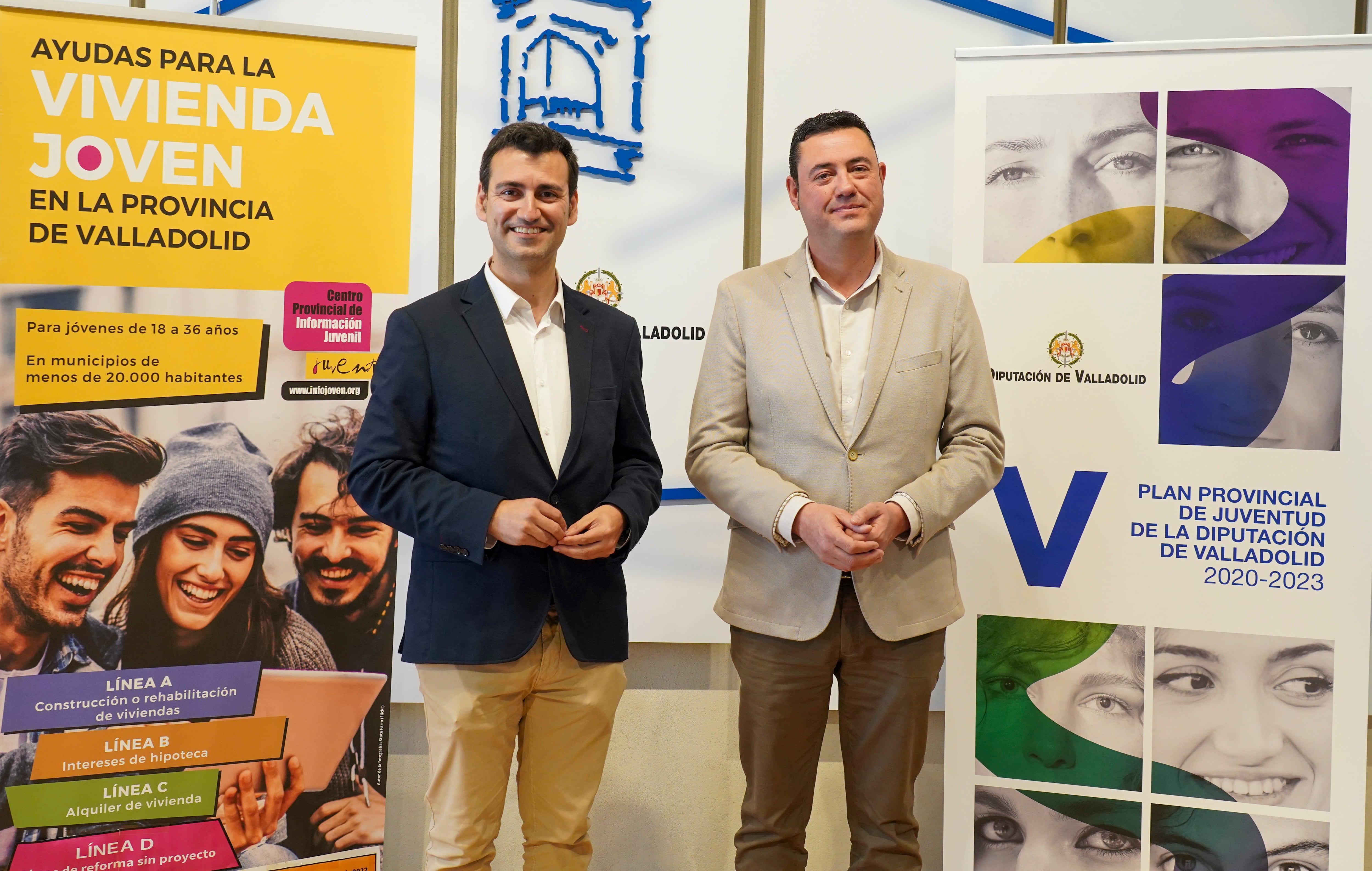 El diputado delegado del Área de Igualdad de Oportunidades y Servicios Sociales, David Esteban, presenta en la Sala de Recepciones del Palacio de Pimentel, la convocatoria de Ayudas para Vivienda Joven en el mundo rural para este año 2022.