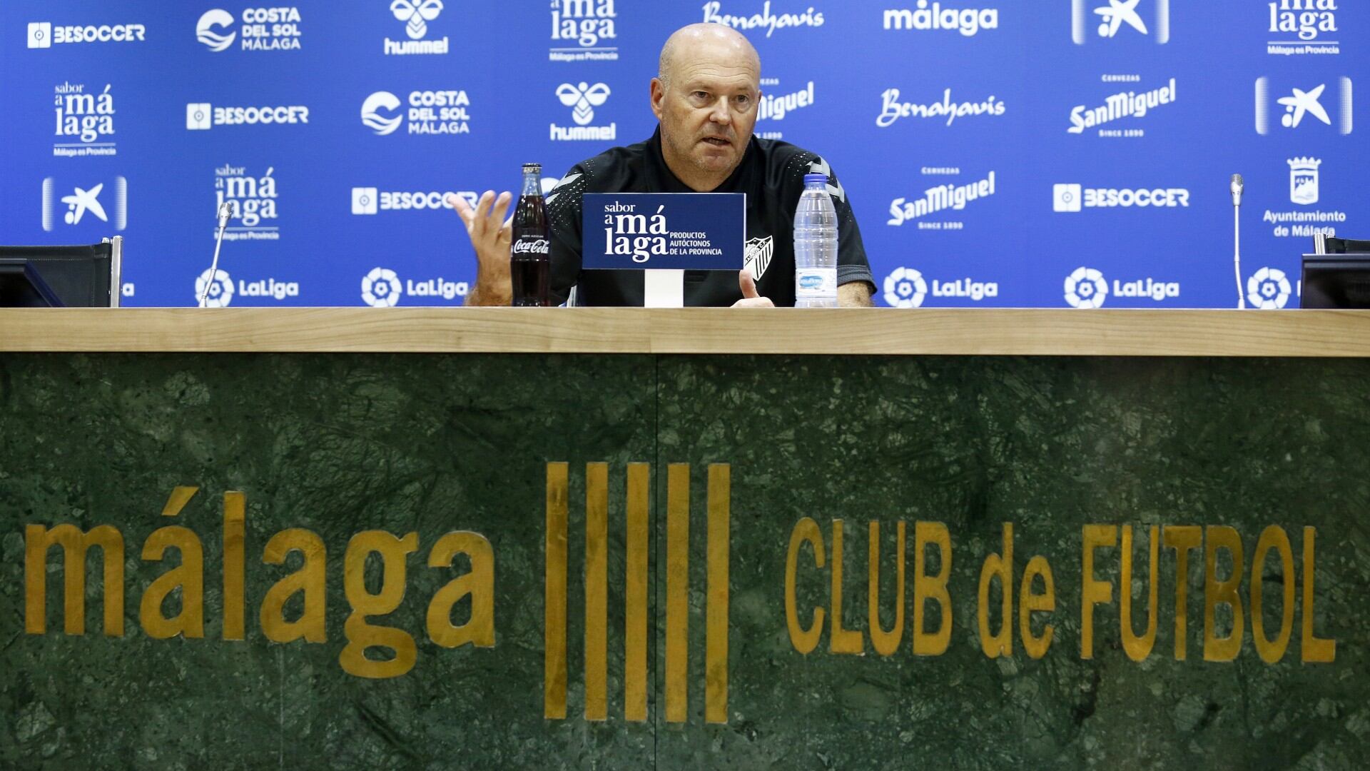 El técnico del Málaga Pepe Mel en la previa del encuentro de este miércoles ante el Leganés