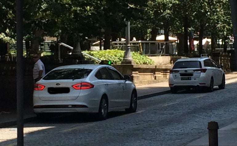 Parada de taxis en el parque de San Lázaro