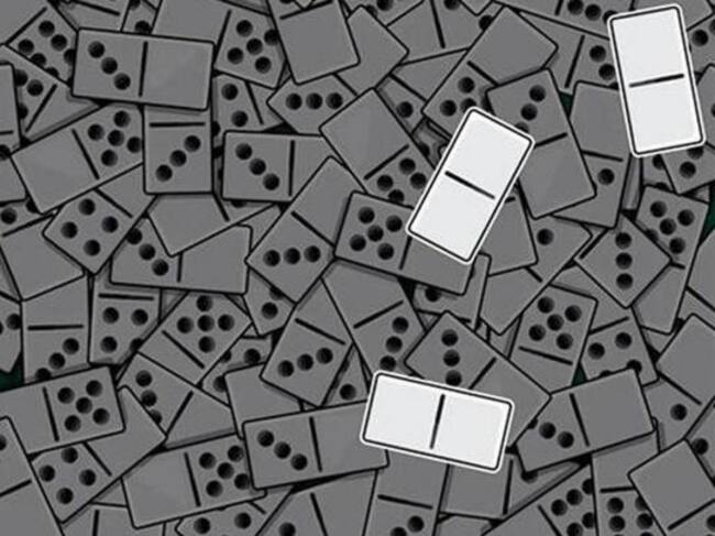 Reto visual de las fichas de dominó resuelto.