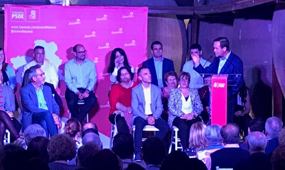 Imagen del acto de presentación de la candidatura del PSOE en Valdepeñas (Ciudad Real) 