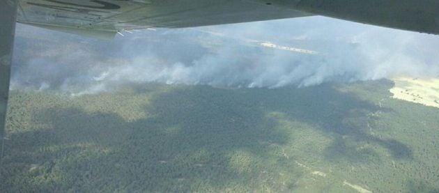 Vista aérea del incendio de Barchín del Hoyo (Cuenca).