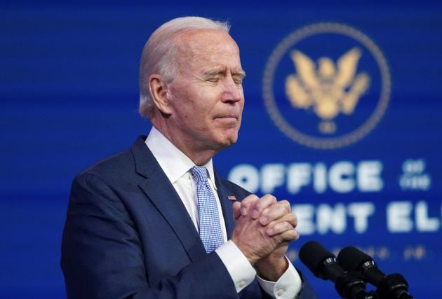 El presidente electo Joe Biden, durante su comparecencia.