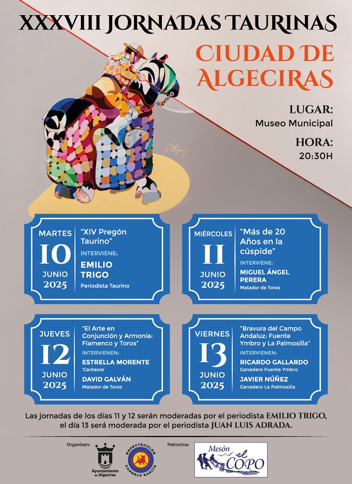 Cartel de las jornadas taurinas en Algeciras