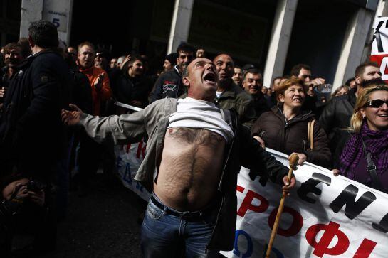 Protesta de agricultores el 25 de noviembre de 2009.