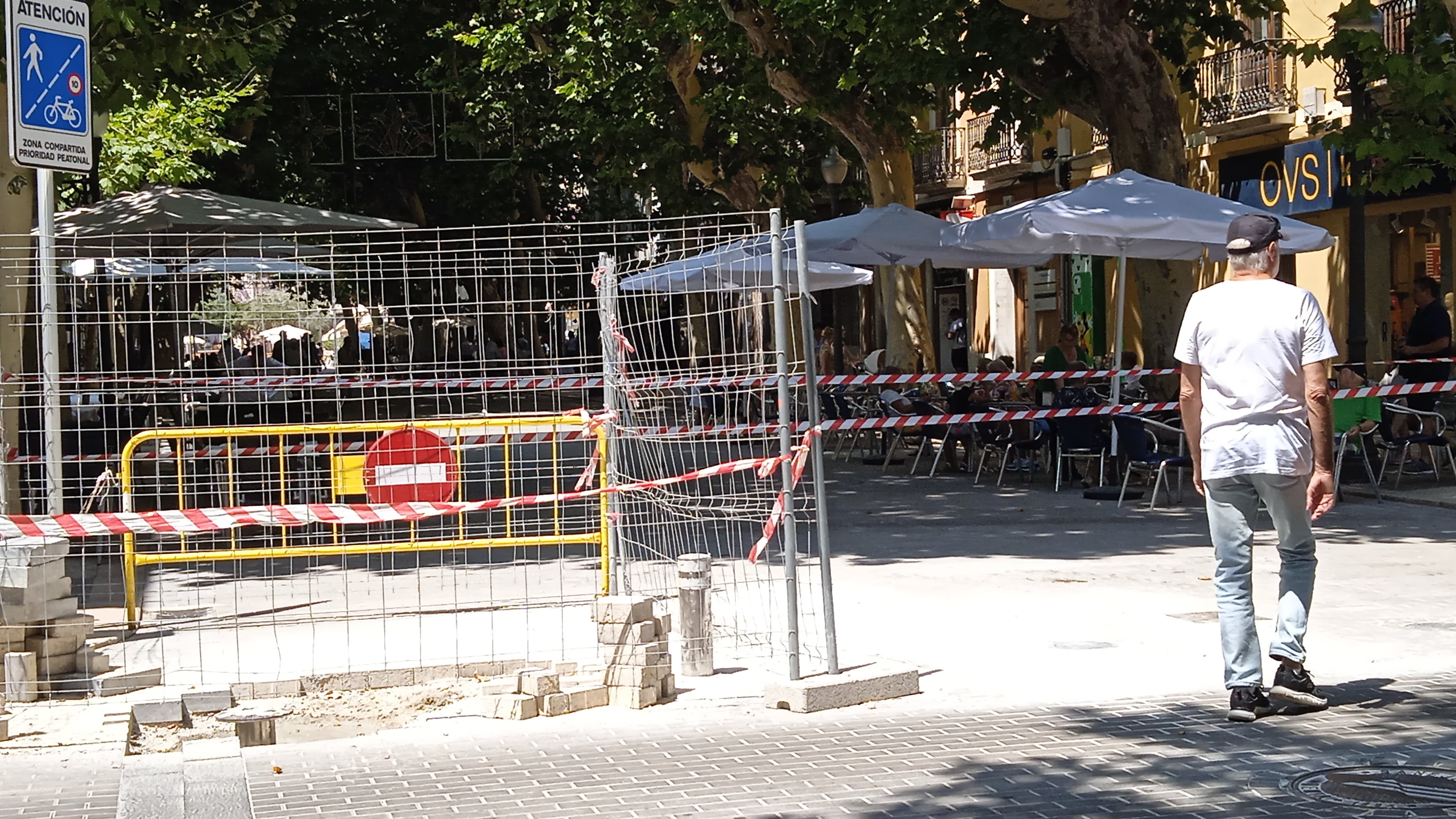 Obras en la calle Marqués de Campo, esquina con Carlos Sentí, en fecha 3 de julio de 2023.