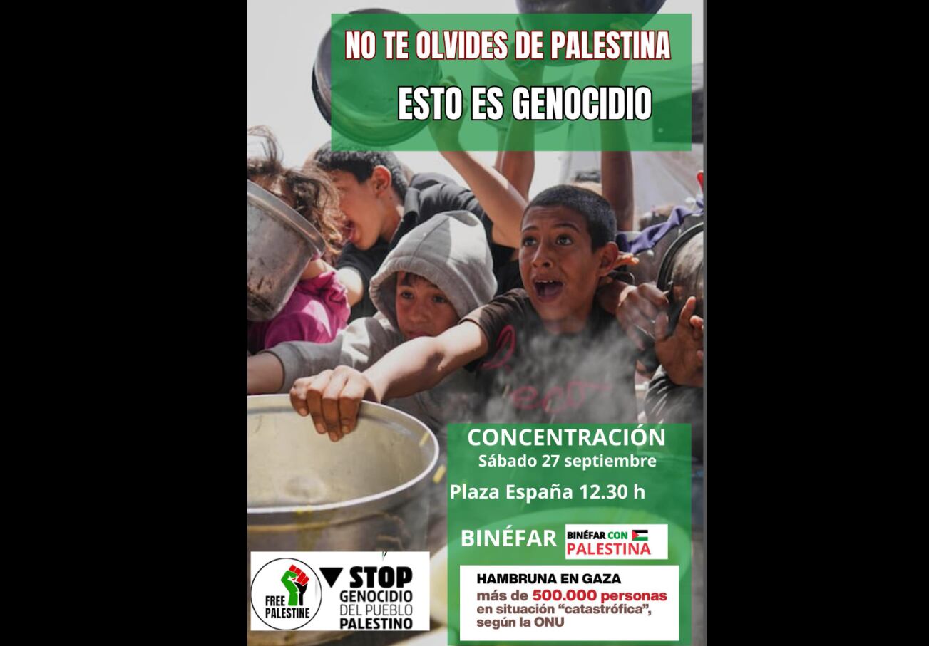 Binéfar se moviliza en apoyo a Palestina este sábado.