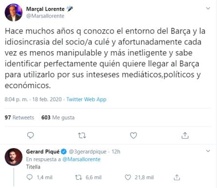 Tuit de Gerard Piqué