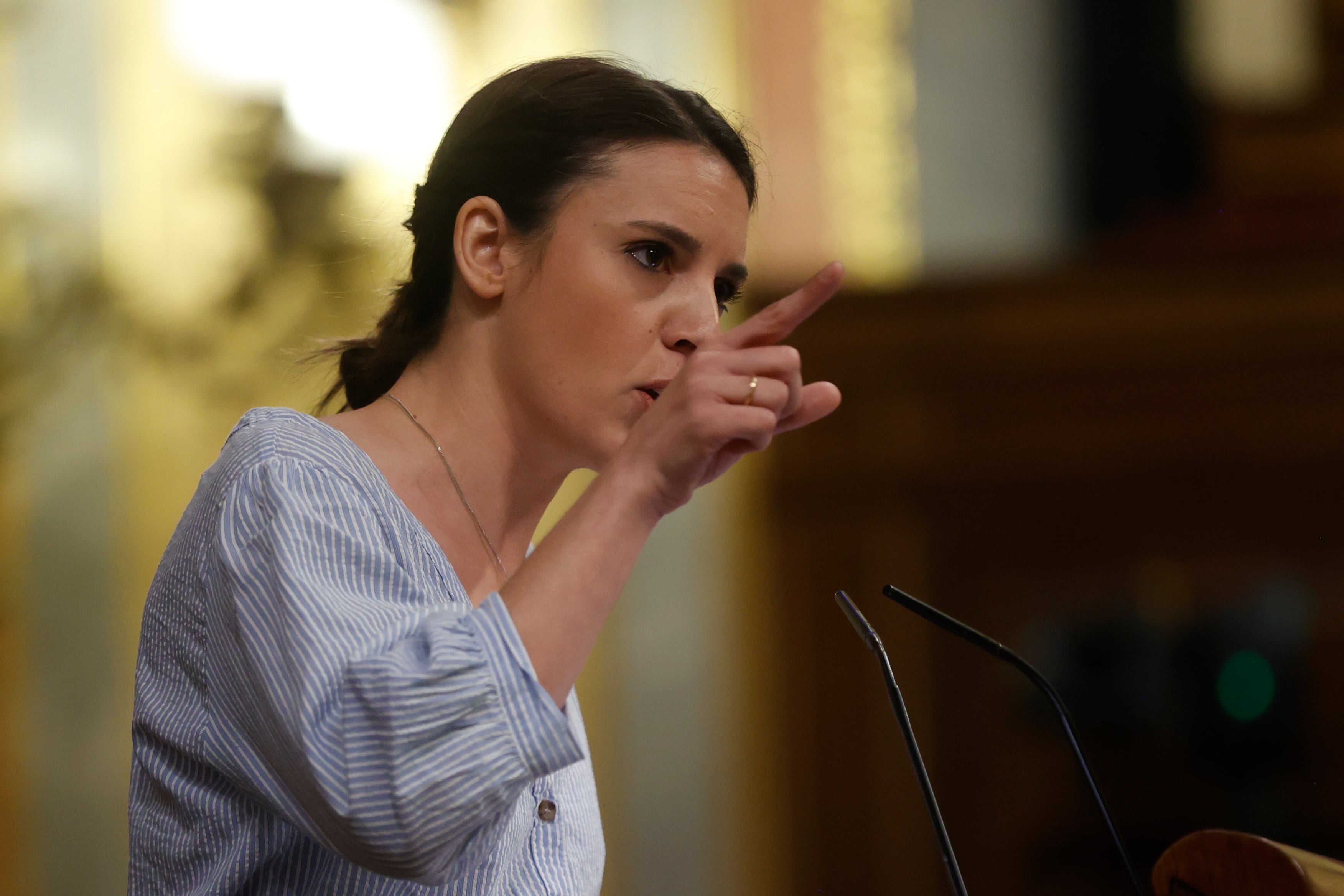 La ministra de Igualdad, Irene Montero, en una de sus intervenciones en el Congreso