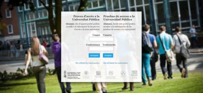 Portal de comprobación de notas de selectividad