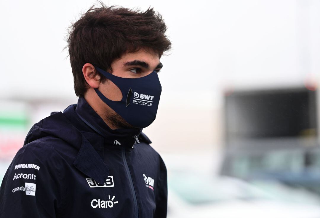 Lance Stroll, en el paddock del GP de Eifel. 