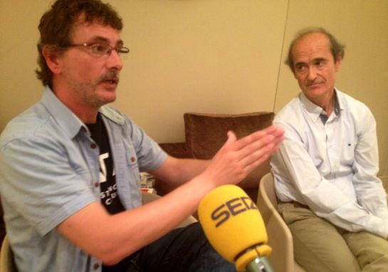 Andoni Luis Aduriz y Fernando Fombellida, durante la presentación del libro.