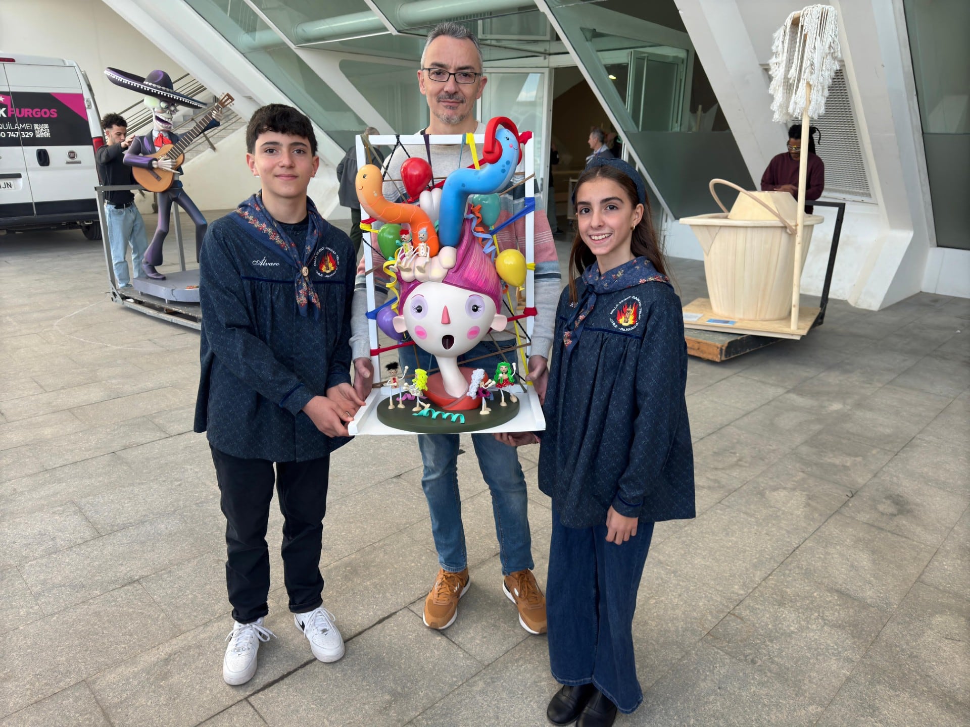 Ninot entregado a la Exposició del Ninot 2025, en la Ciudad de las Artes y las Ciencias.