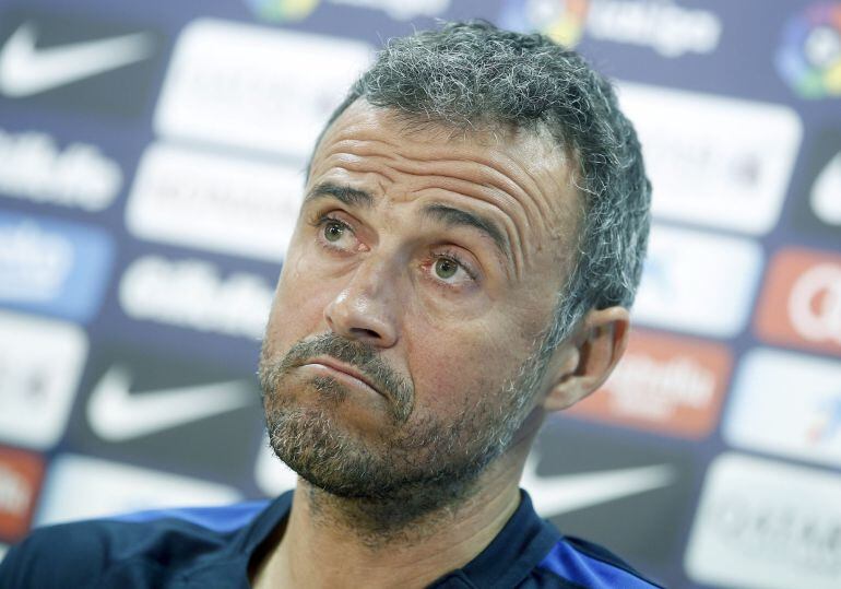 Luis Enrique, en la sala de prensa