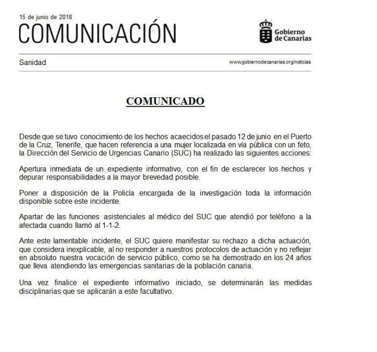 El SUC reconoce que faltó una valoración médica a la mujer que llevaba un feto en brazos