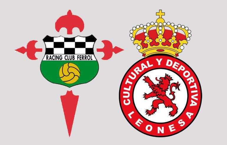 Escudos del Racing de Ferrol y de la Cultural Leonesa