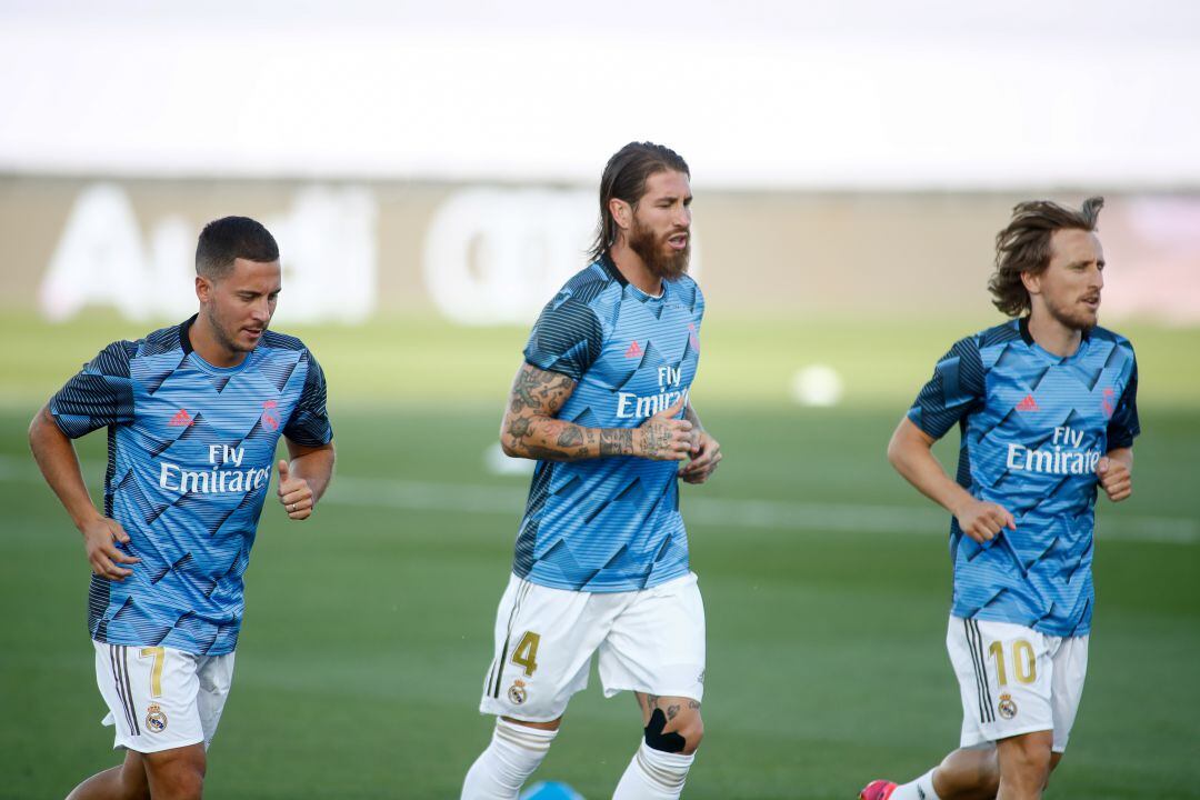 Hazard, junto a Sergio Ramos y Modric