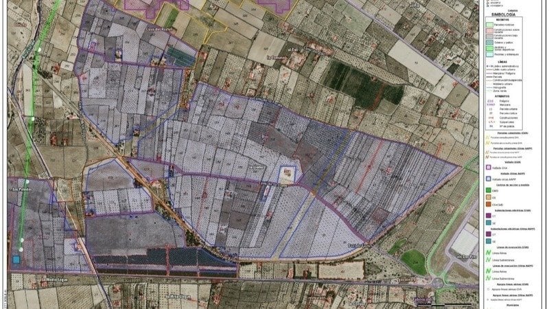 Plano de ubicación de proyectos fotovoltaicos en Biar