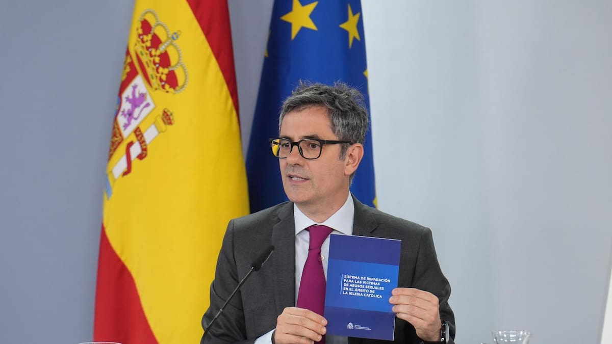 Félix Bolaños: "La Iglesia va a pagar porque tiene voluntad de hacerlo"