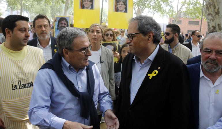 Quim Torra con el alcalde de Lleida, Àngel Ros.